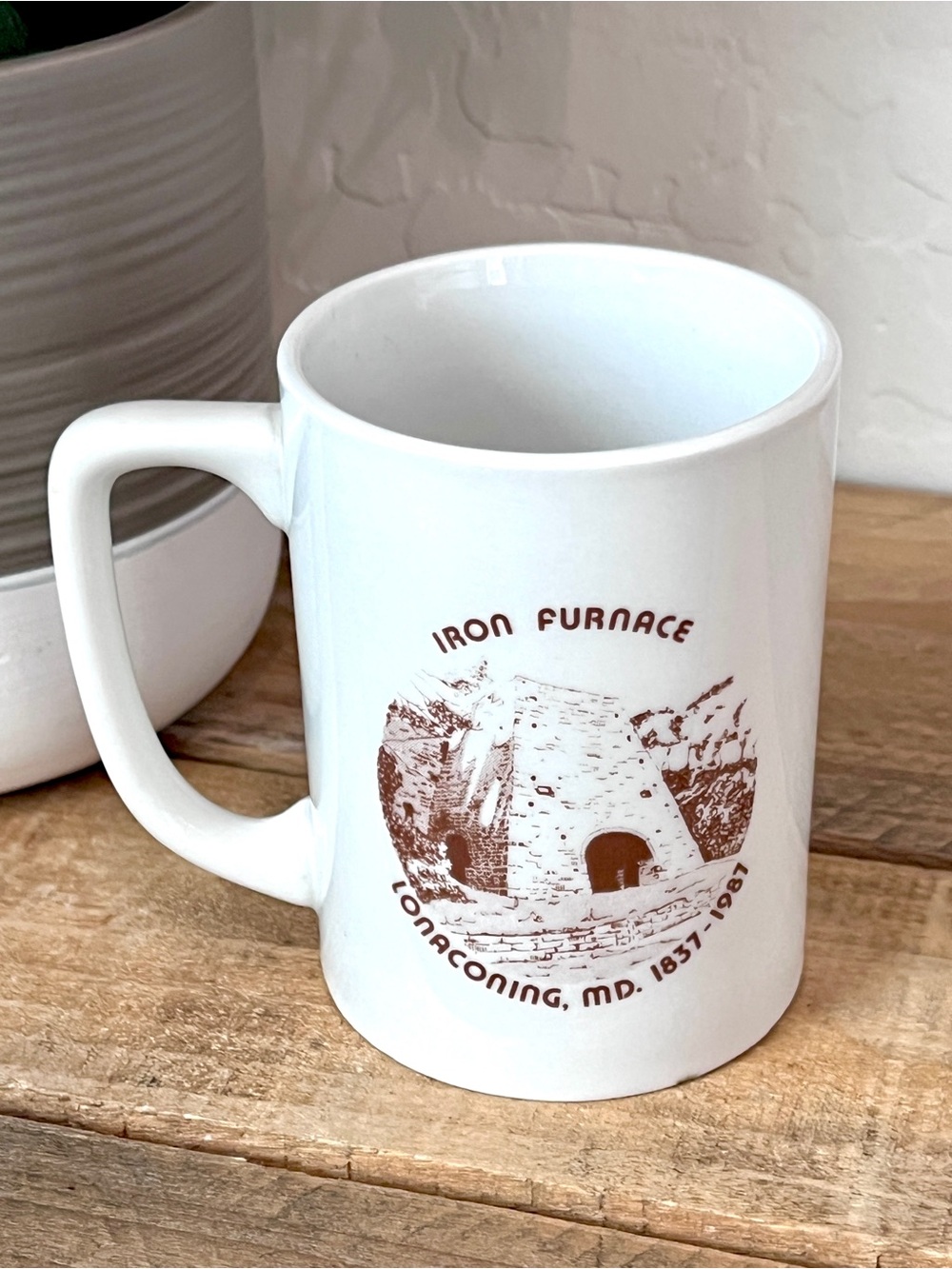 Vintage Lonaconing MD Iron Furnace Sesquicentennial Souvenir Mug 1837-1987